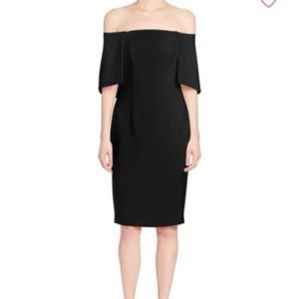 Black Halo Eloise Cape Overlay Sheath Dress